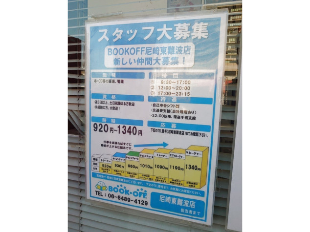 Bookoff 尼崎東難波店のアルバイト パート求人情報 Joblist ジョブリスト 全国のアルバイト求人情報サイト