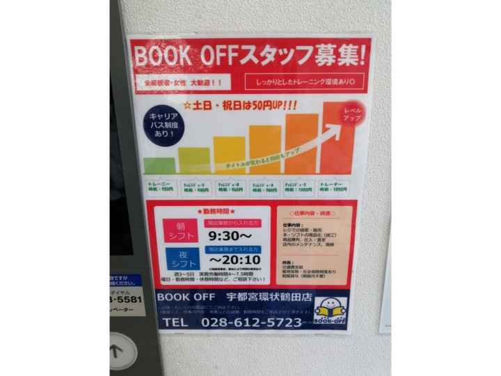 ブックオフ ハードオフ オフハウス 宇都宮環状鶴田店のアルバイト パート求人情報 Joblist ジョブリスト スマホであつめる みんなの街の求人はり紙